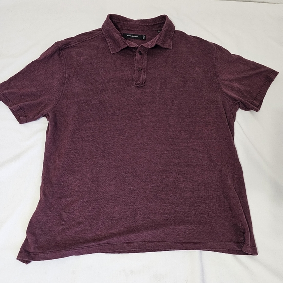 Ermenegildo Zegna Linen Polo Shirt XL Slim Fit Burgundy - Picture 3 of 7